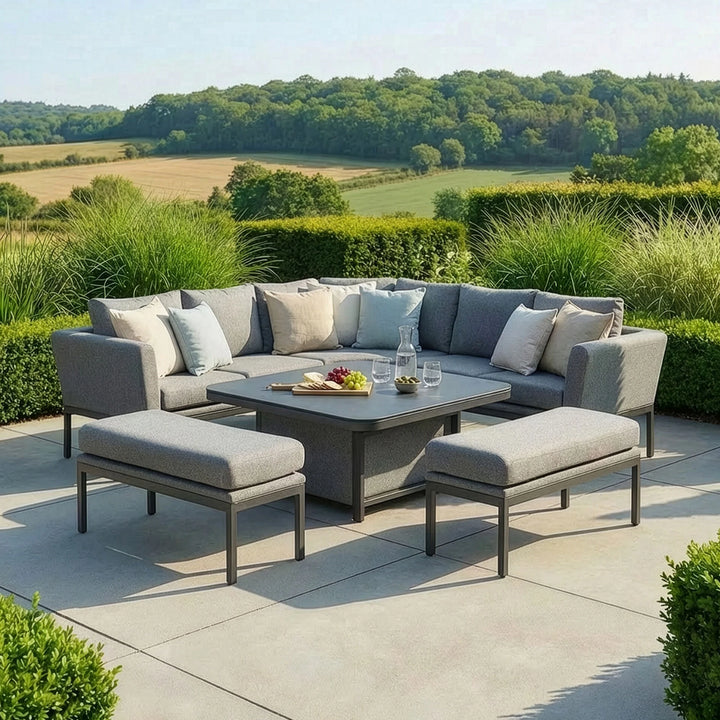 Pulse Deluxe Square Corner Dining Set with Rising Table