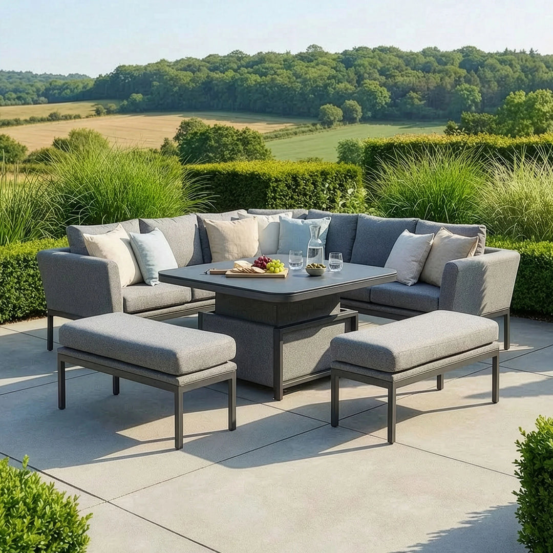 Pulse Deluxe Square Corner Dining Set with Rising Table
