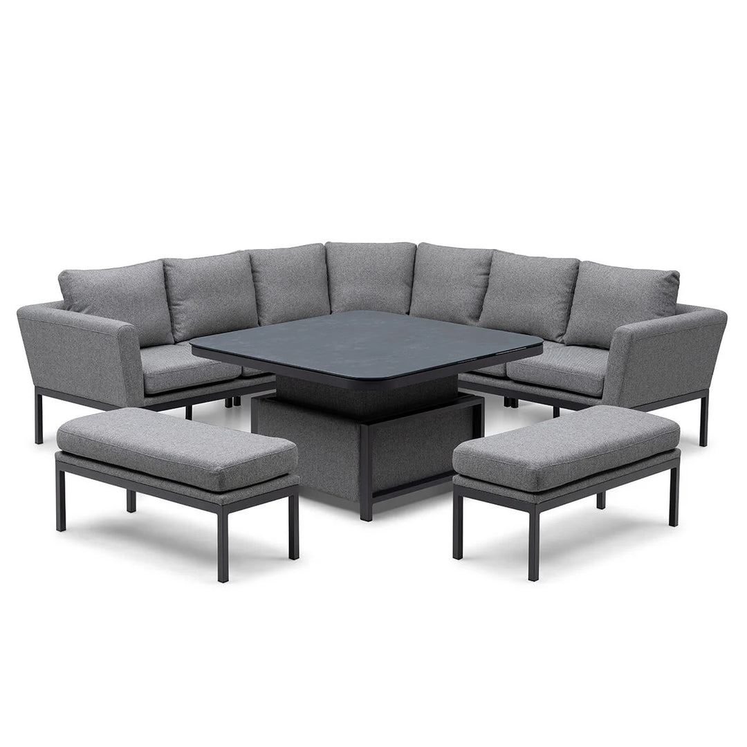 Pulse Deluxe Square Corner Dining Set with Rising Table