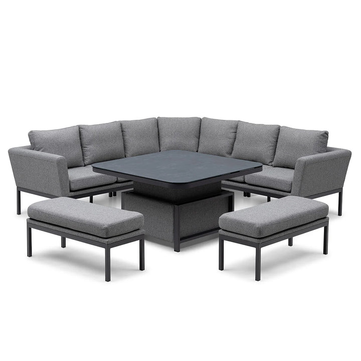 Pulse Deluxe Square Corner Dining Set with Rising Table