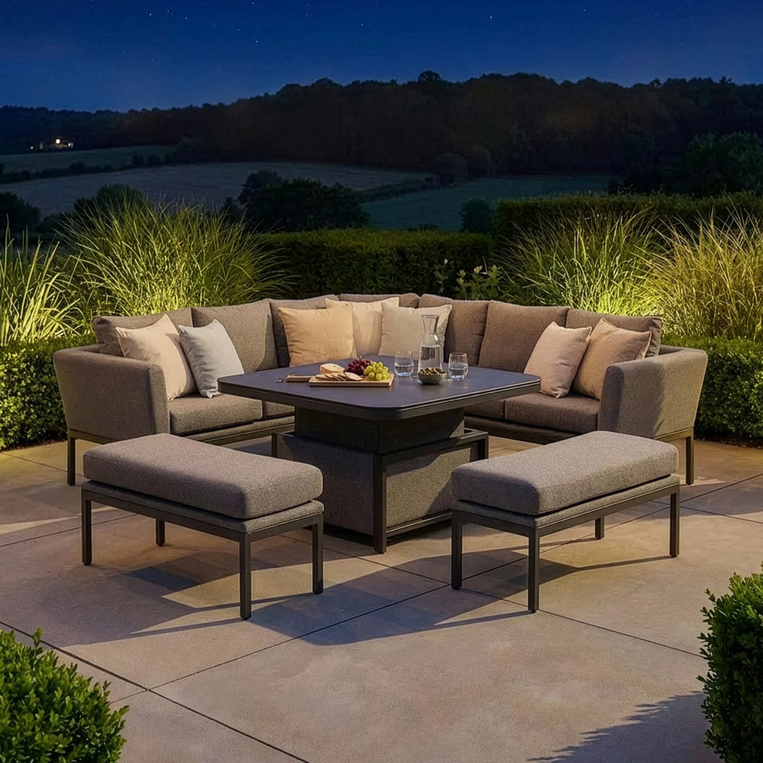 Pulse Deluxe Square Corner Dining Set with Rising Table