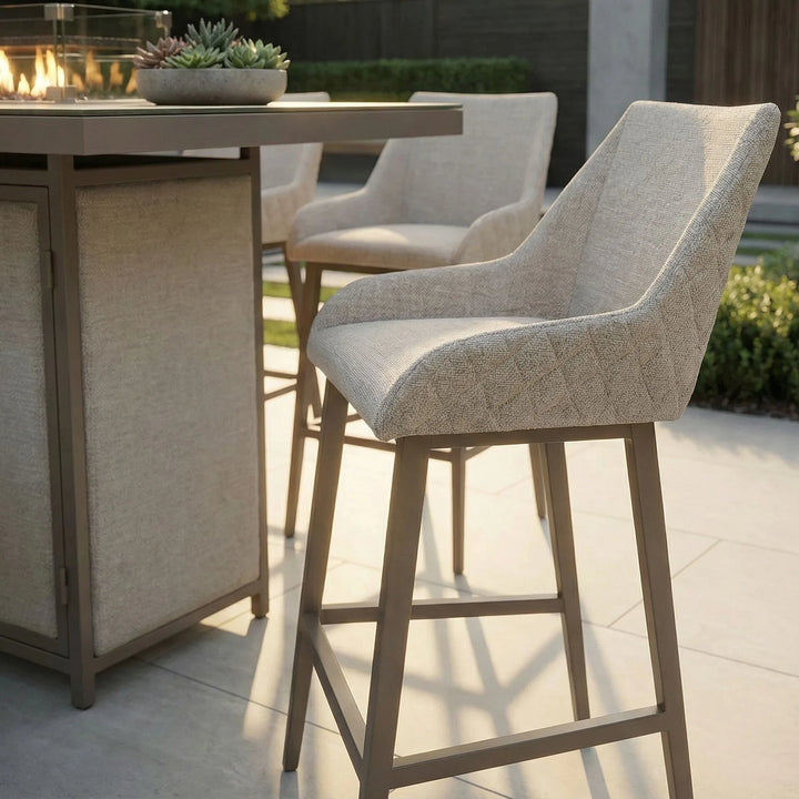 Regal 8 Seat Rectangular Fire Pit Bar Set