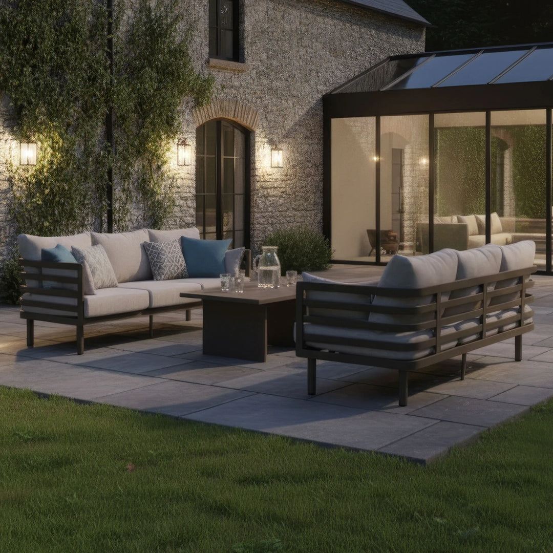 Metro Garden Sofa Set With 2 x 3 Seat Sofas - Sintered Stone Table