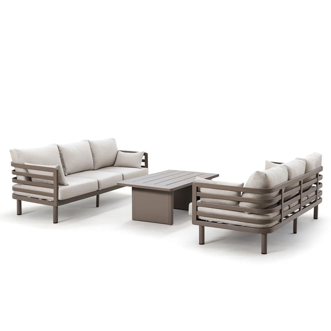 Metro Garden Sofa Set With 2 x 3 Seat Sofas - Sintered Stone Table