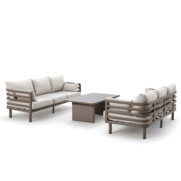 Metro Garden Sofa Set With 2 x 3 Seat Sofas - Sintered Stone Table