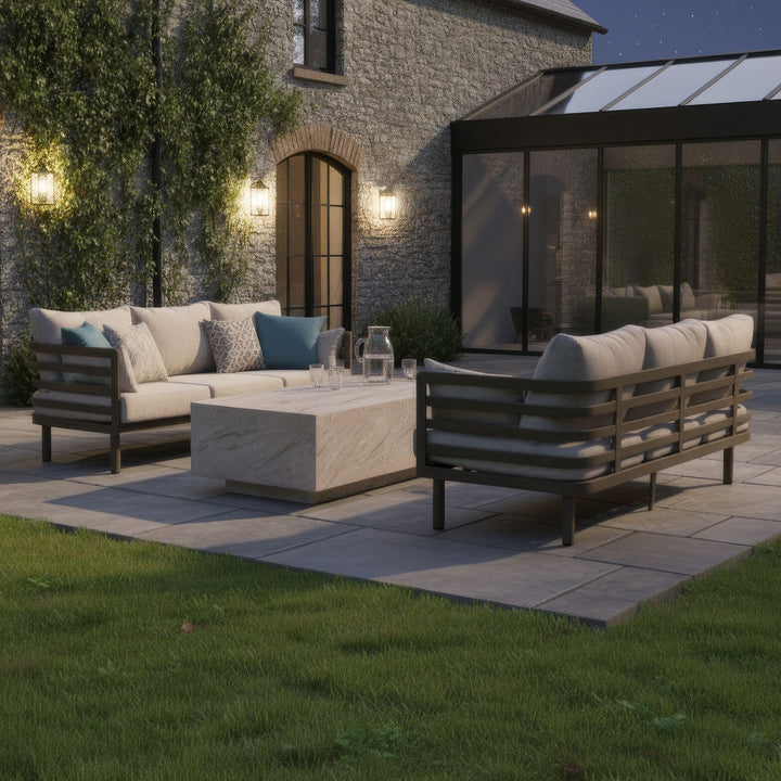 Metro Garden Sofa Set With 2 x 2 Seat Sofas - Sintered Stone Table