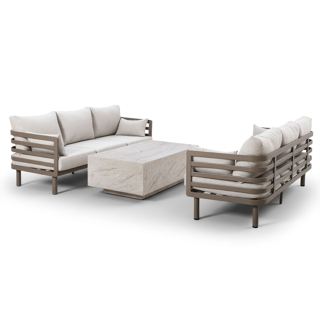 Metro Garden Sofa Set With 2 x 2 Seat Sofas - Sintered Stone Table