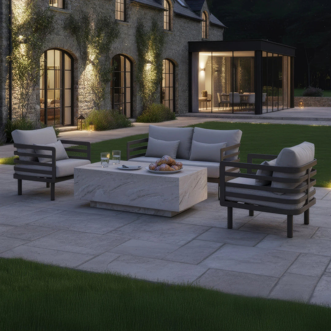 Metro 2 Seat Garden Sofa Set With Sintered Stone Coffee Table