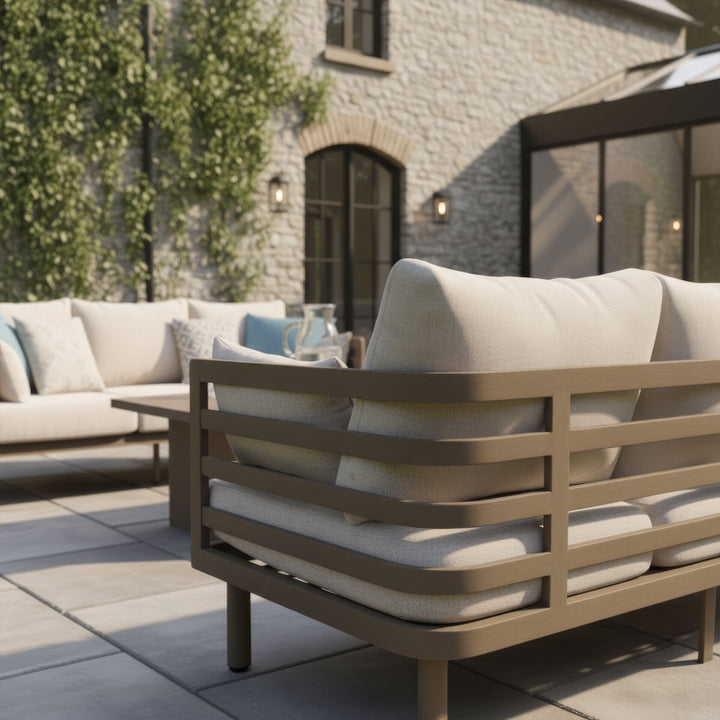 Metro 2 Seat Garden Sofa Set With Sintered Stone Coffee Table