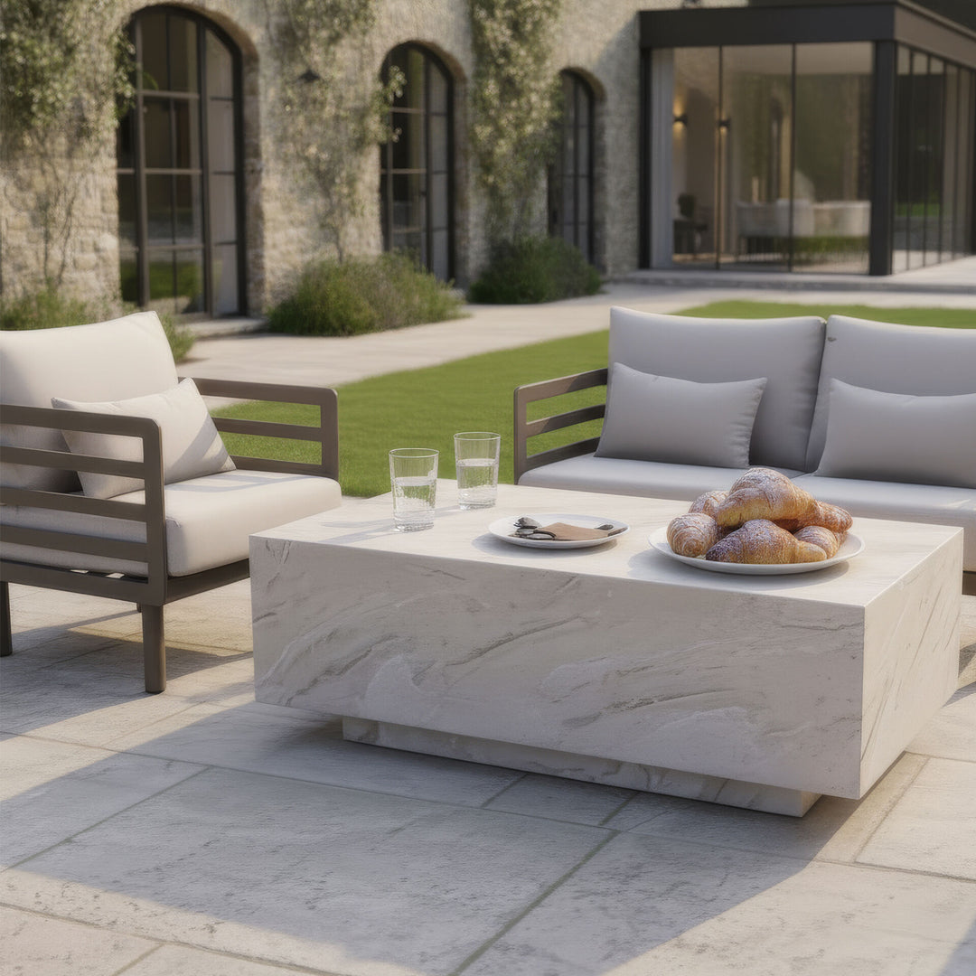 Metro 2 Seat Garden Sofa Set With Sintered Stone Coffee Table