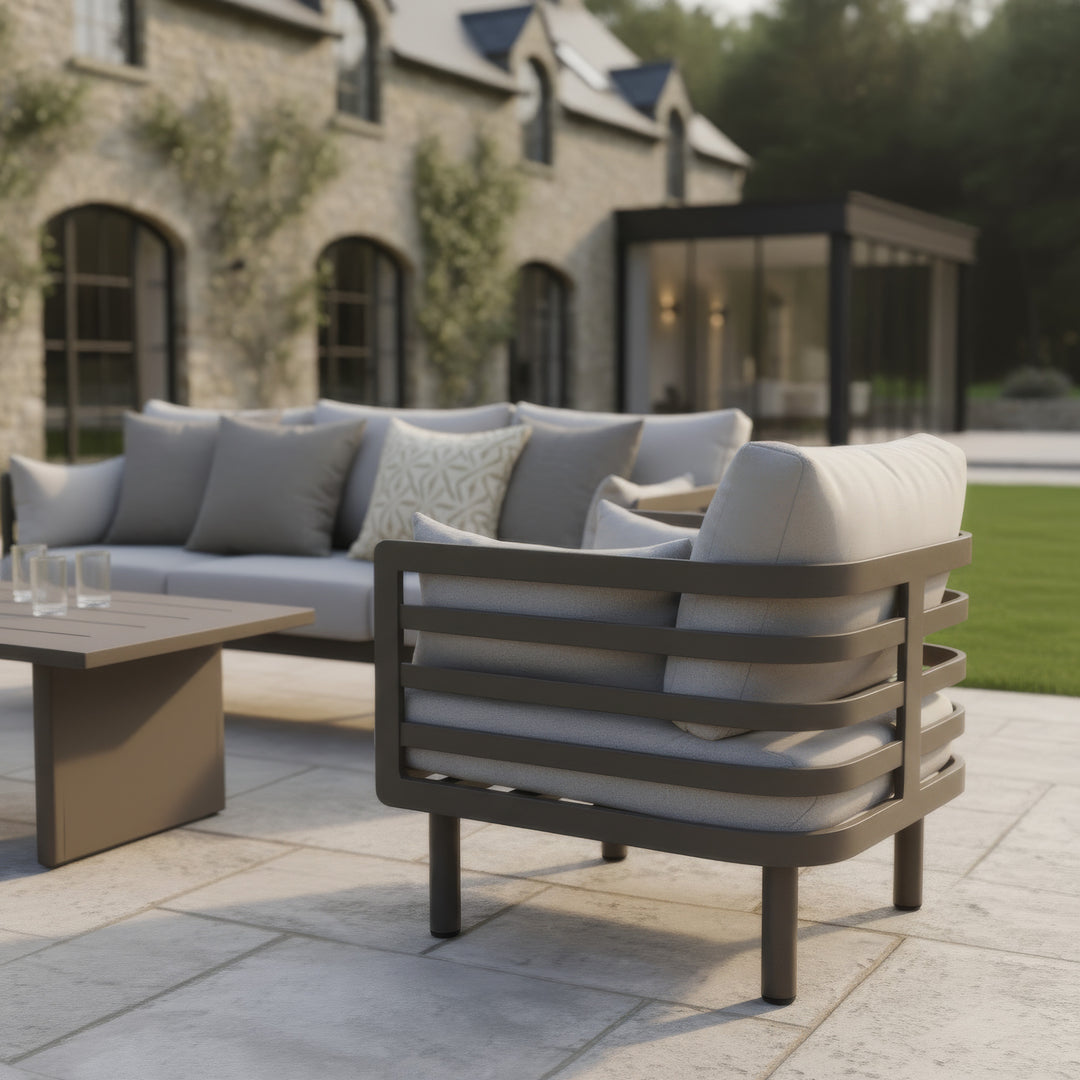 Metro 2 Seat Garden Sofa Set With Sintered Stone Coffee Table