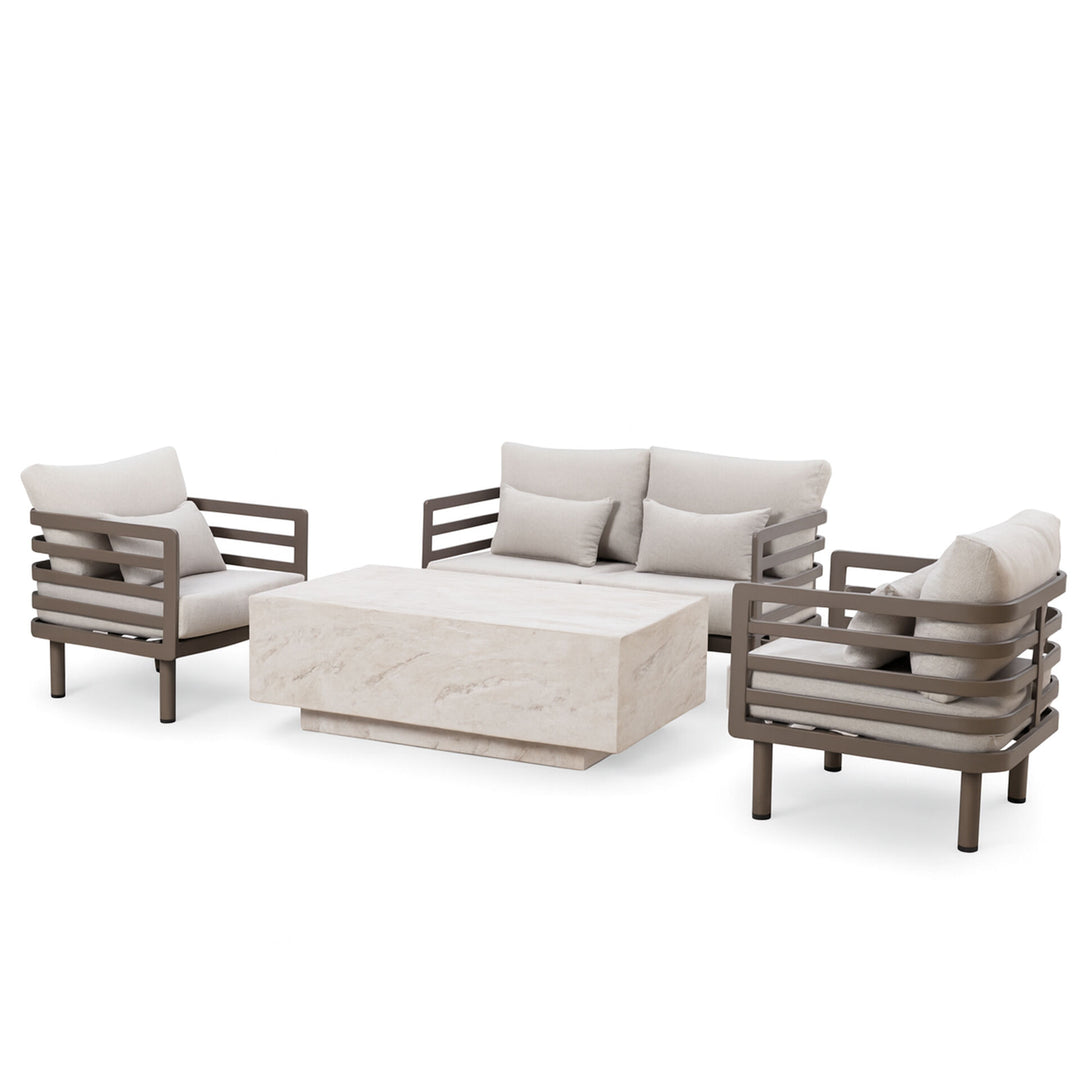 Metro 2 Seat Garden Sofa Set With Sintered Stone Coffee Table