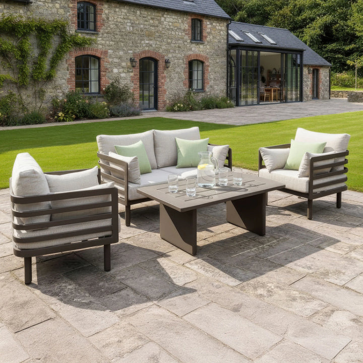 Metro 2 Seat Garden Sofa Set With Rectangular Table