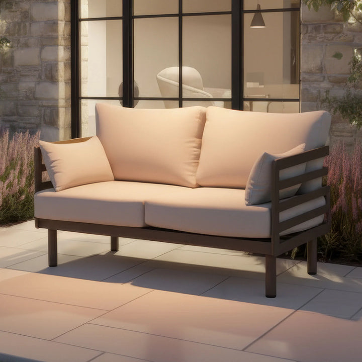 Metro 2 Seat Garden Sofa Set With Rectangular Table