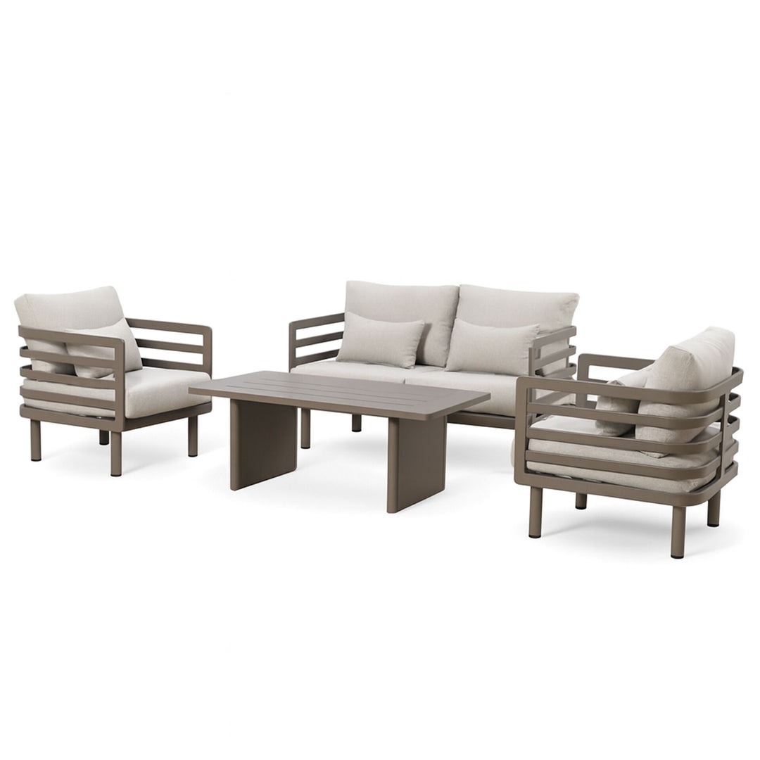 Metro 2 Seat Garden Sofa Set With Rectangular Table