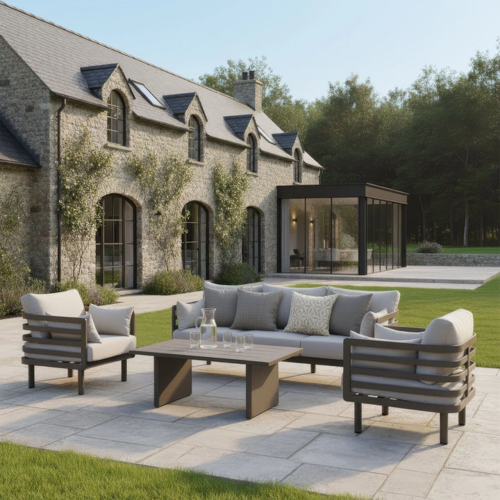 Metro 3 Seat Sofa Set with Rectangular Coffee Table