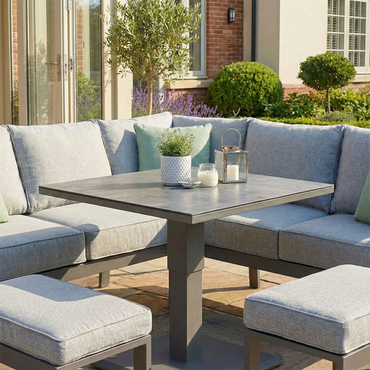 Montreal Small Corner Dining Set With Square Rising Table