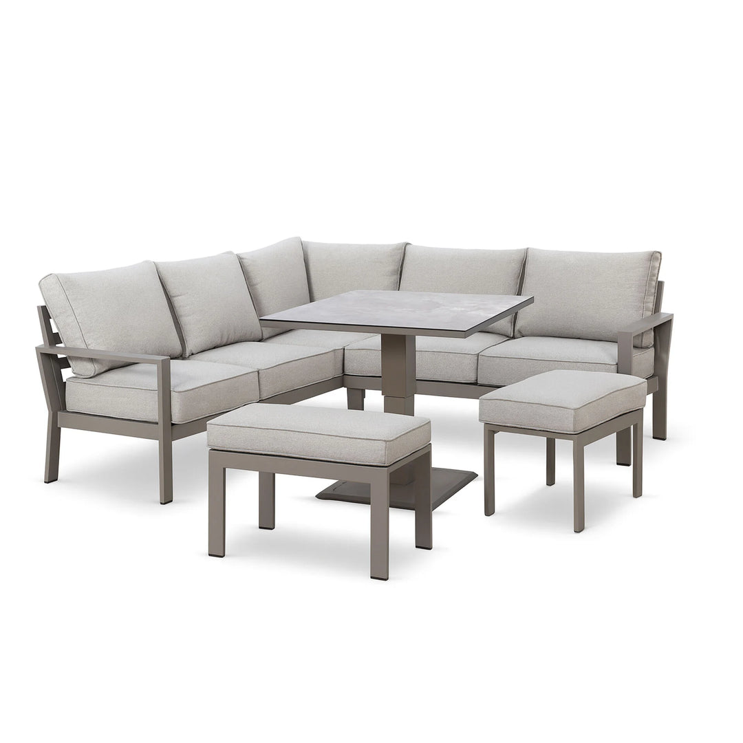 Montreal Small Corner Dining Set With Square Rising Table