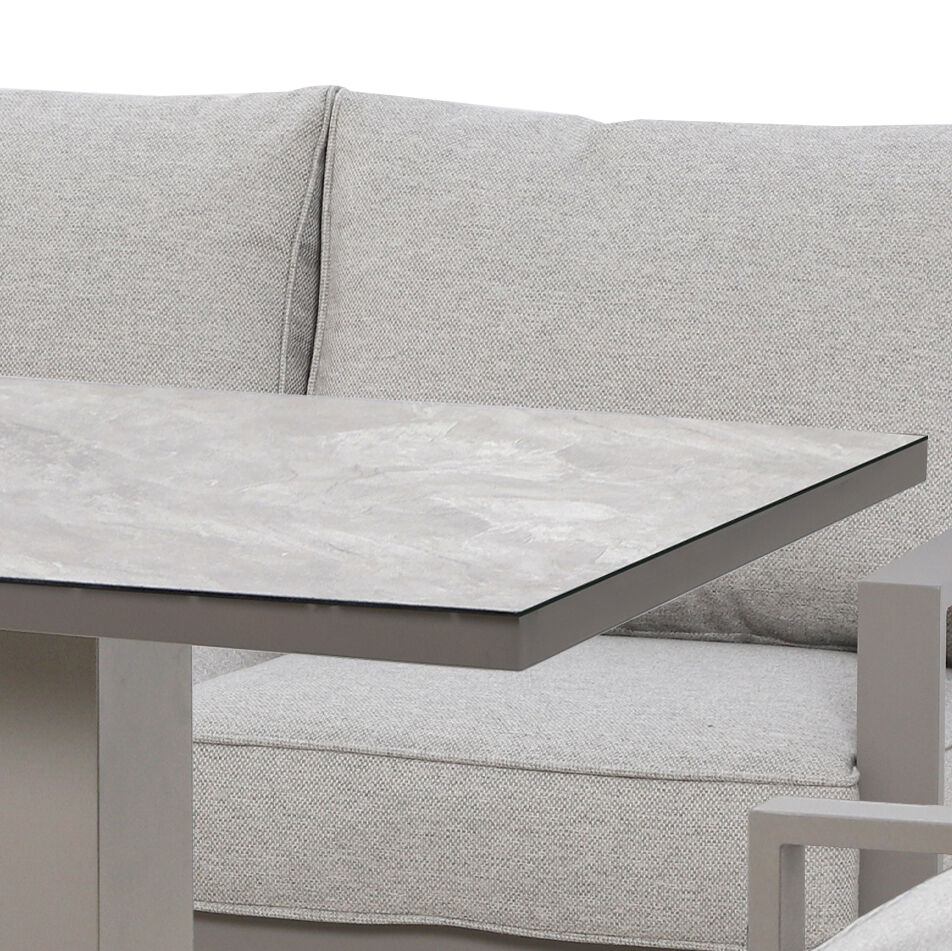 Montreal Small Corner Dining Set With Square Rising Table