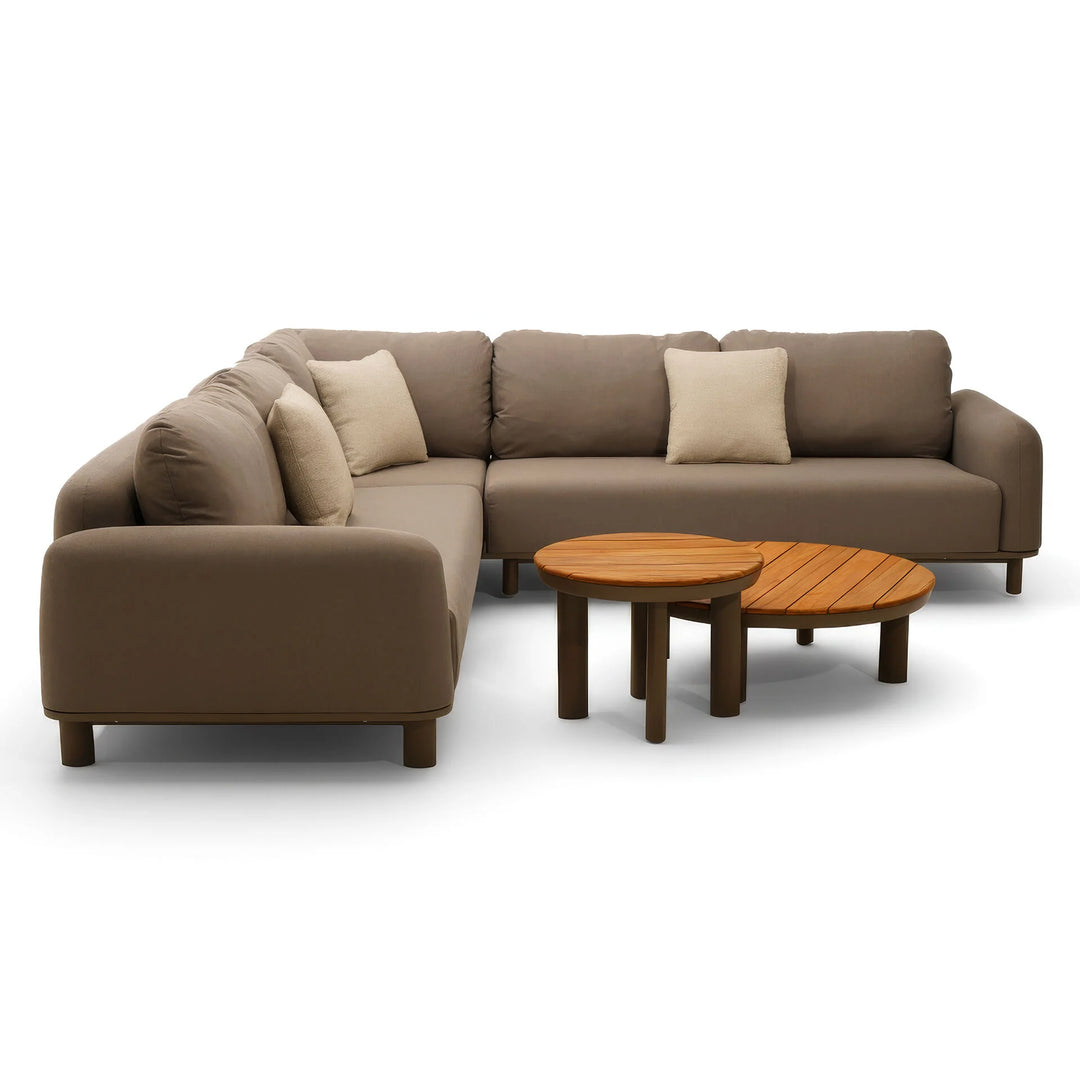 Sicily Corner Sofa Set with 2 x Round Coffee Table