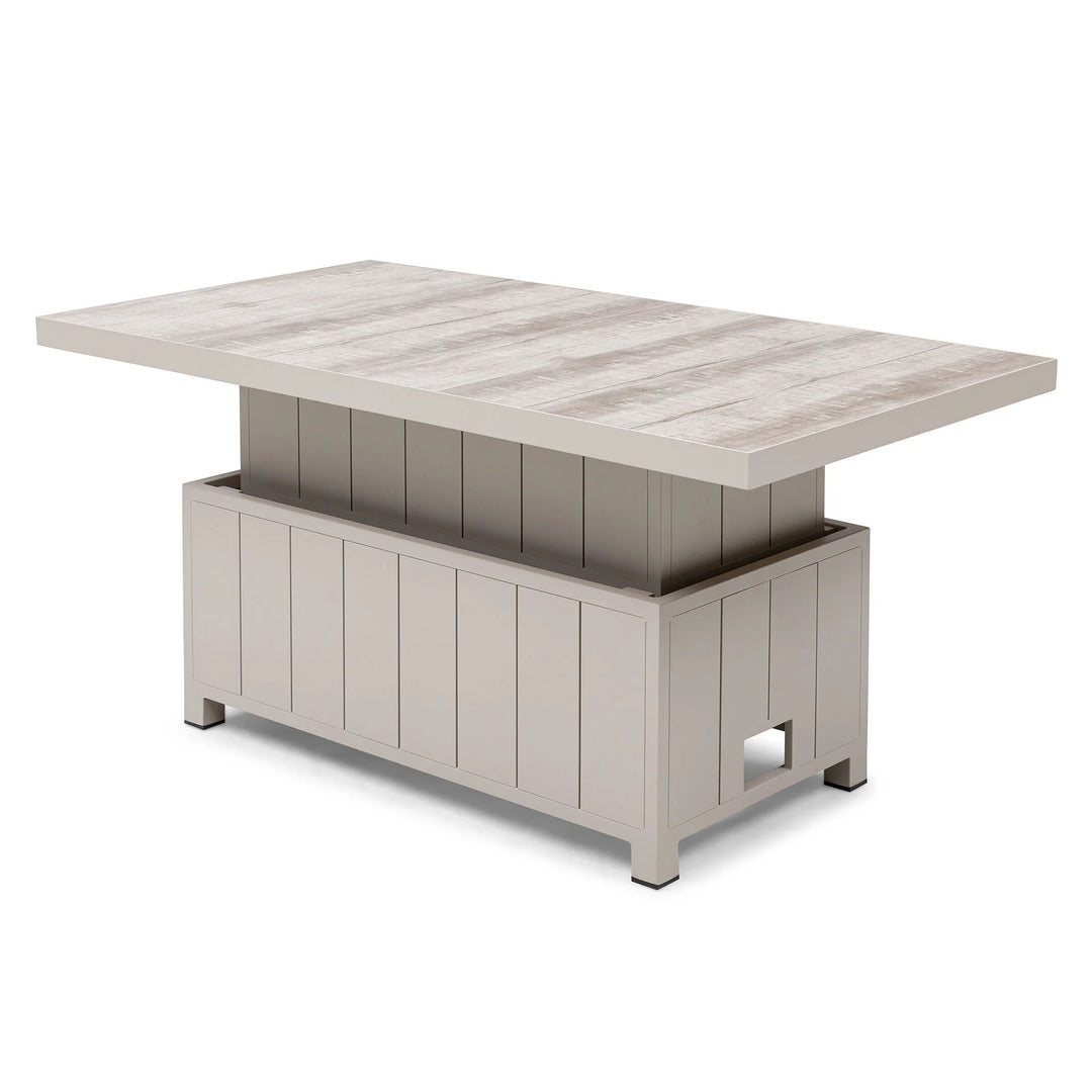 Valencia High Back Reclining Rectangular Corner Dining Set with Rising Table