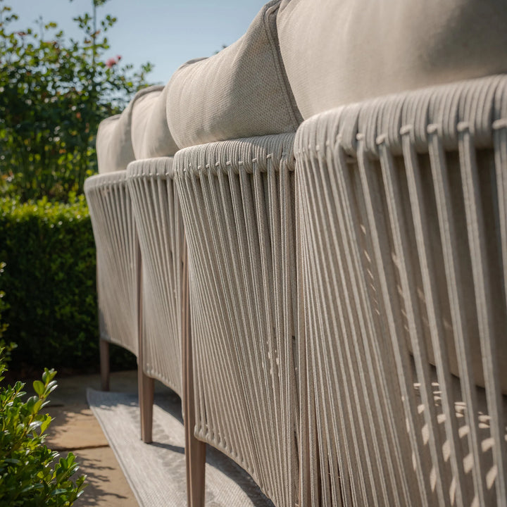 Havana Large Corner Dining Set With Rectangular Rising Table - Natural Linen