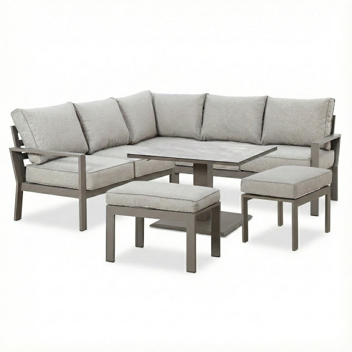 Montreal Small Corner Dining Set With Square Rising Table
