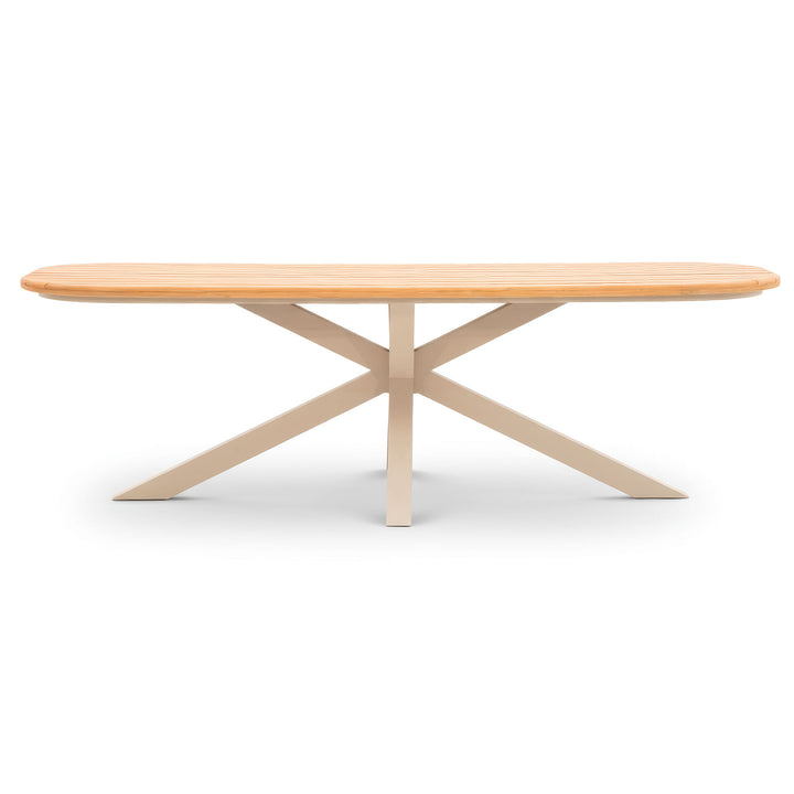 Sicily 240cm Rectangular Teak Table - Latte Legs