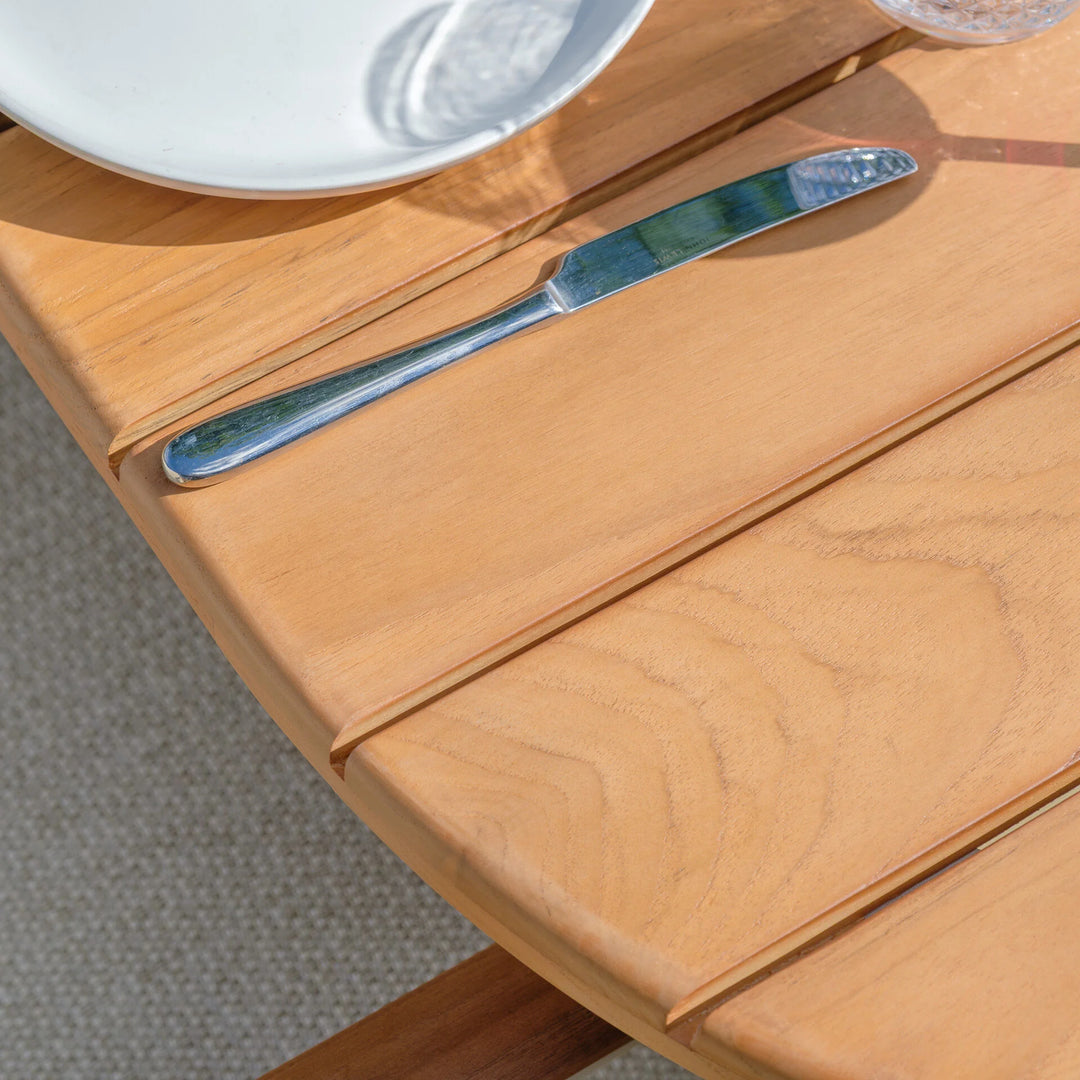 Sicily 240cm Rectangular Teak Table - Latte Legs