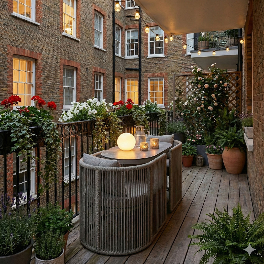 Monaco Oval Balcony Table with Balcony Chairs