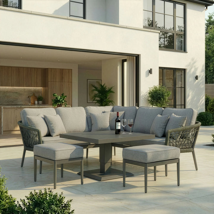 Monaco Square Corner Dining with Rising Table