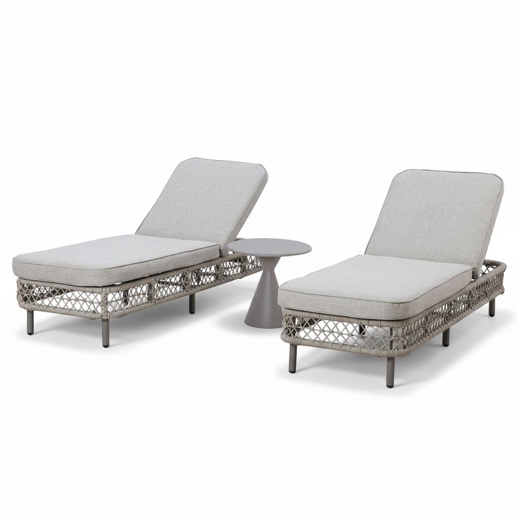 Monaco Sunlounger Set With Side Table
