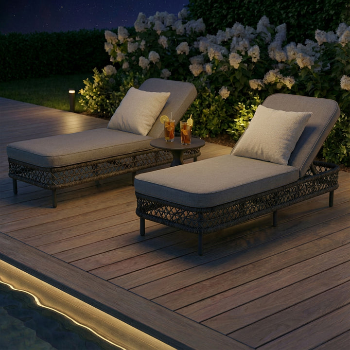 Monaco Sunlounger Set With Side Table