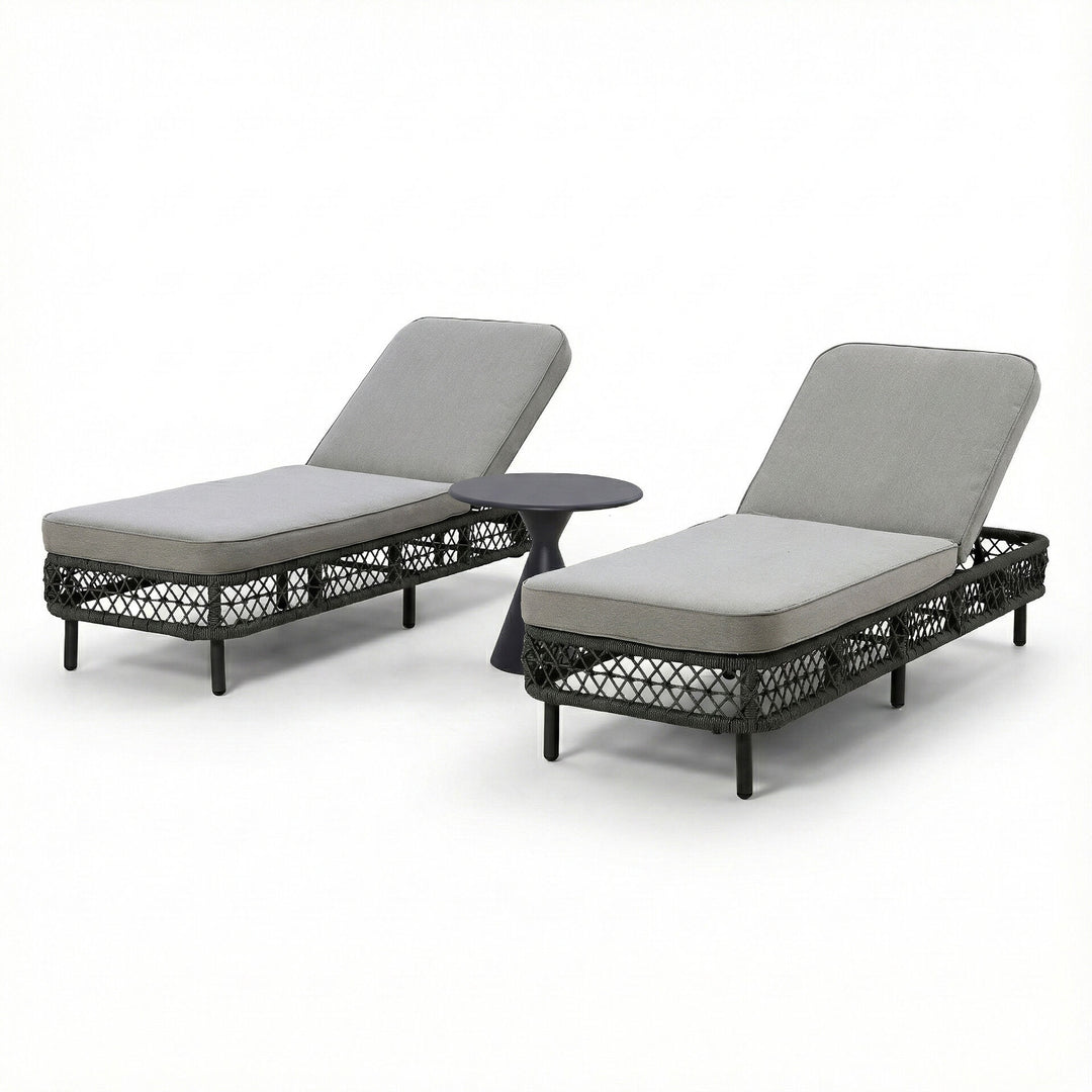 Monaco Sunlounger Set With Side Table