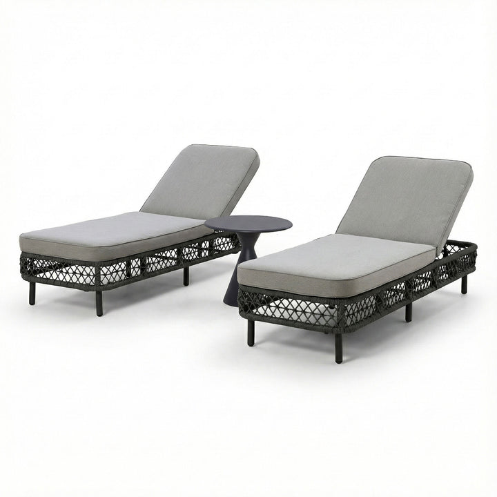 Monaco Sunlounger Set With Side Table