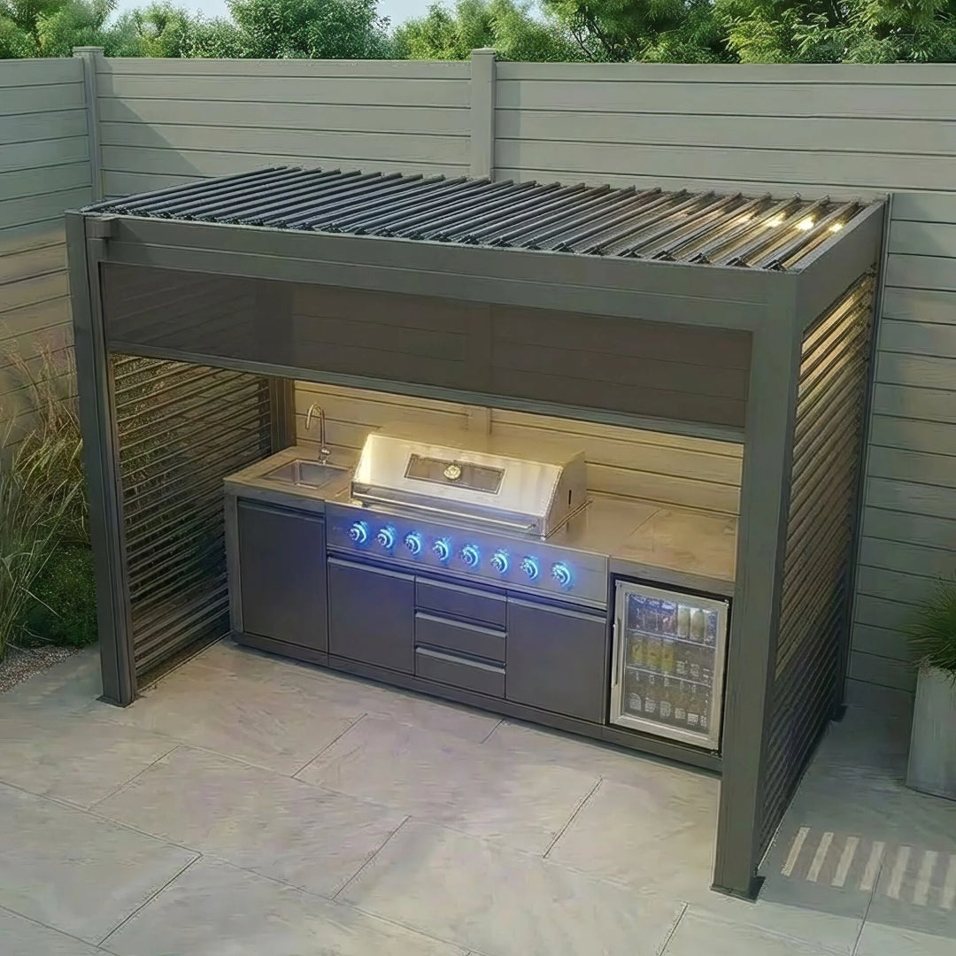 Como Free Standing BBQ Shelter With LED Lights