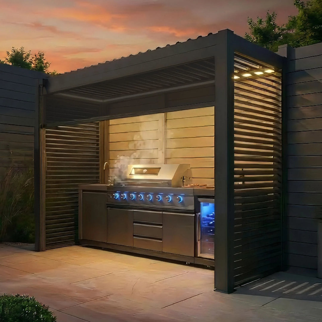 Como Free Standing BBQ Shelter With LED Lights