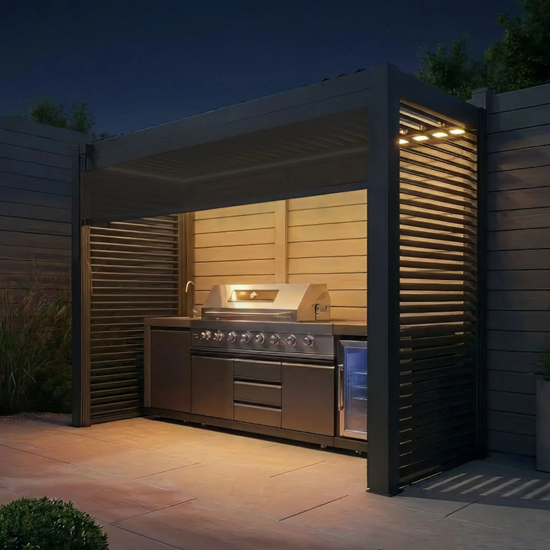 Como Free Standing BBQ Shelter With LED Lights