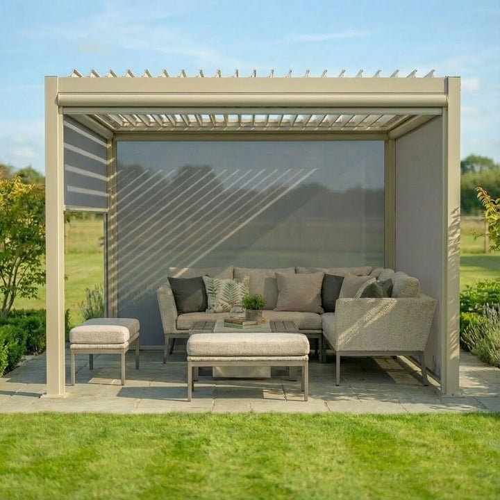 Como Pergola Textilene Zip Drop Side Blind to fit within 3m width