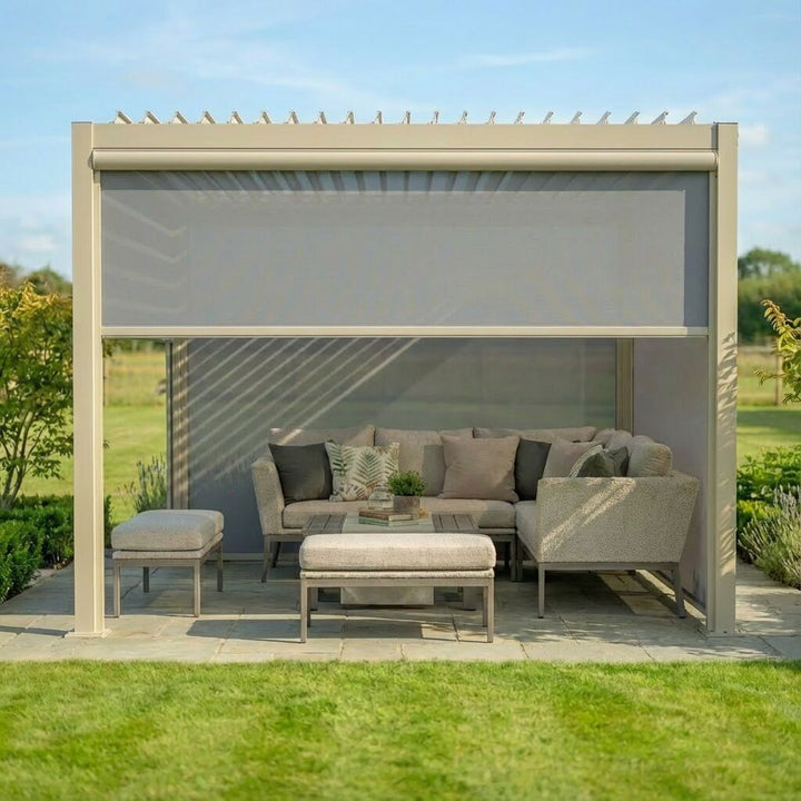 Como Pergola Textilene Zip Drop Side Blind to fit within 3m width