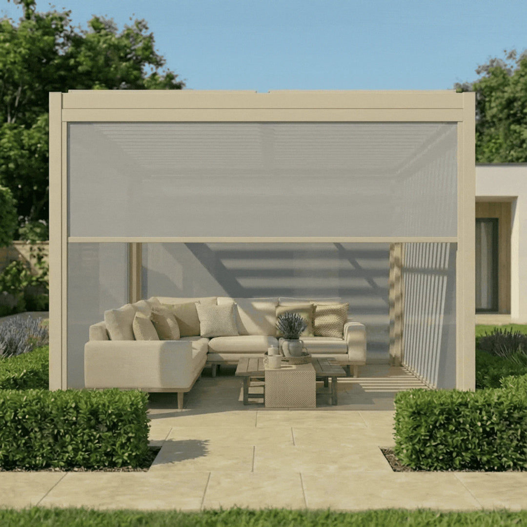 Como Pergola Textilene Zip Drop Side Blind to fit within 4m width