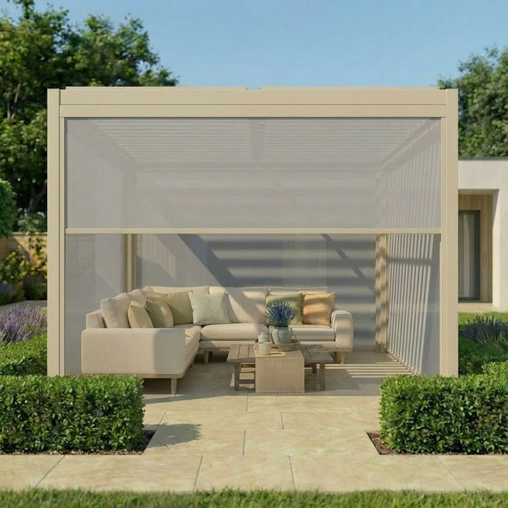 Como Pergola Textilene Zip Drop Side Blind to fit within 4m width