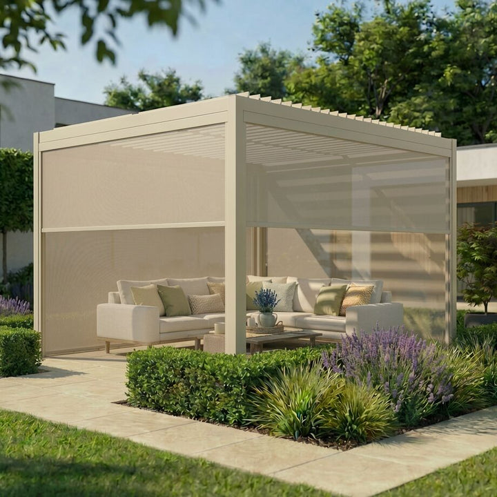 Como Pergola Textilene Zip Drop Side Blind to fit within 4m width