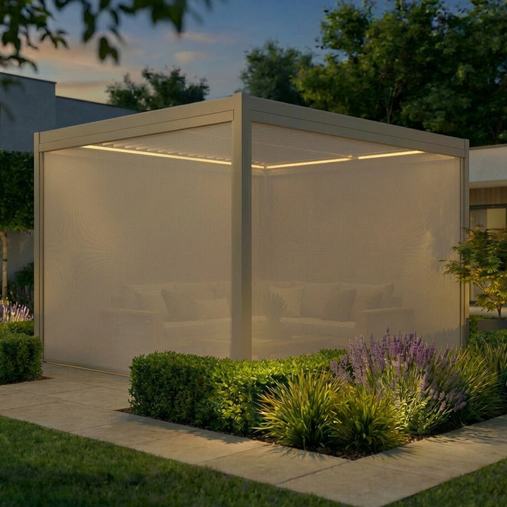 Como Pergola Textilene Zip Drop Side Blind to fit within 4m width