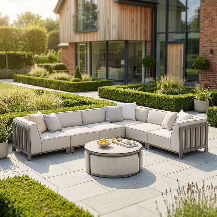 Ibiza Medium Corner Sofa Set With Round Coffee Table