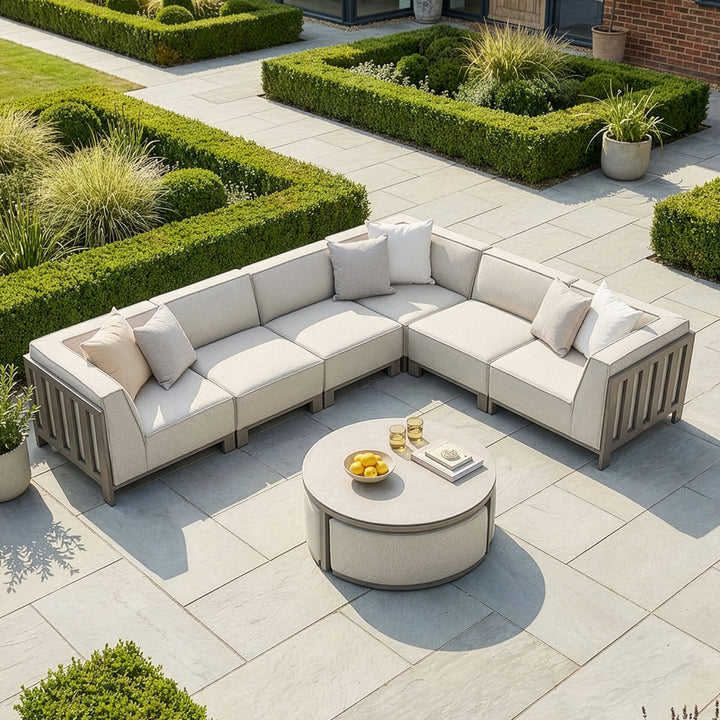 Ibiza Medium Corner Sofa Set With Round Coffee Table