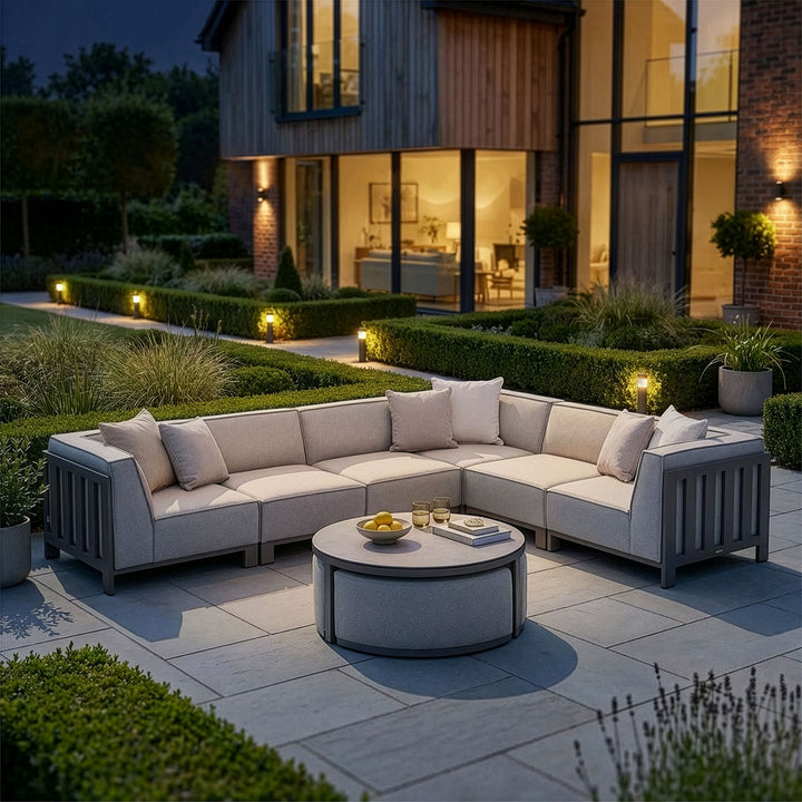 Ibiza Medium Corner Sofa Set With Round Coffee Table