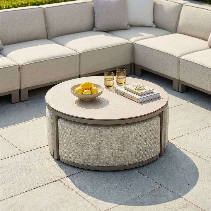 Ibiza Medium Corner Sofa Set With Round Coffee Table
