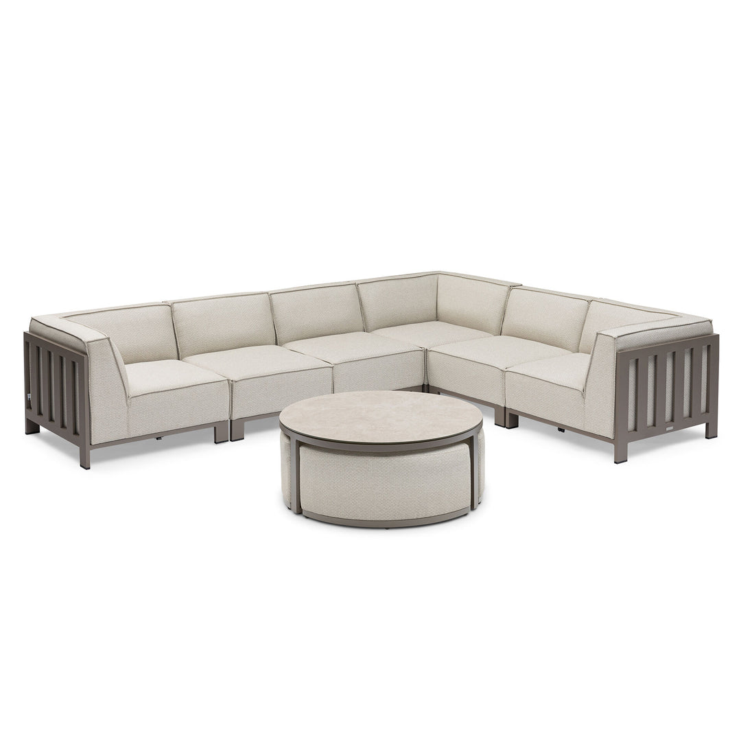 Ibiza Medium Corner Sofa Set With Round Coffee Table