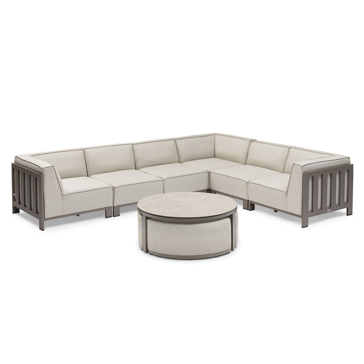 Ibiza Medium Corner Sofa Set With Round Coffee Table